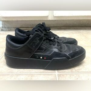 Moncler Mens Black Leather/Suede Sneakers Shoes Size 10.5/ 44 Preowned
